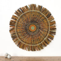 Aboriginal Artwork by Anna Ramatha Malibirr, Gapuwiyak - Woven Mat 70cm