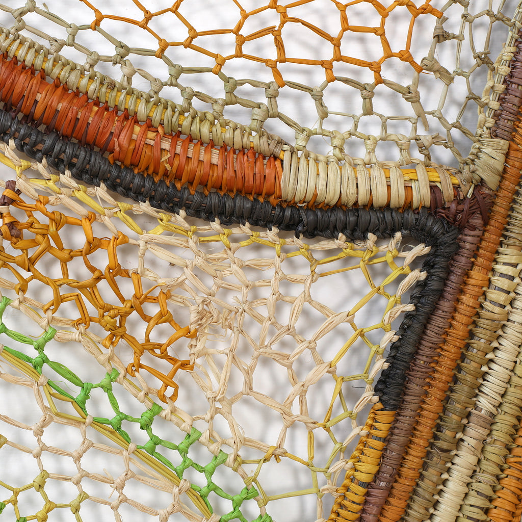 Aboriginal Artwork by Anna Ramatha Malibirr, Mukarr (Green turtle) Weaving, 134x122cm