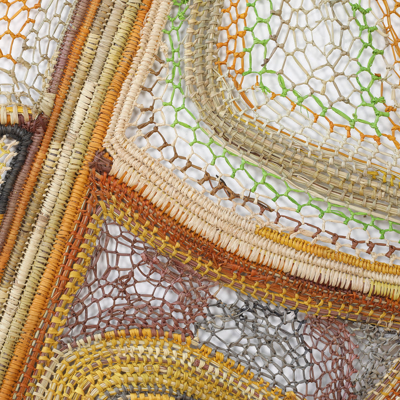 Aboriginal Artwork by Anna Ramatha Malibirr, Mukarr (Green turtle) Weaving, 134x122cm