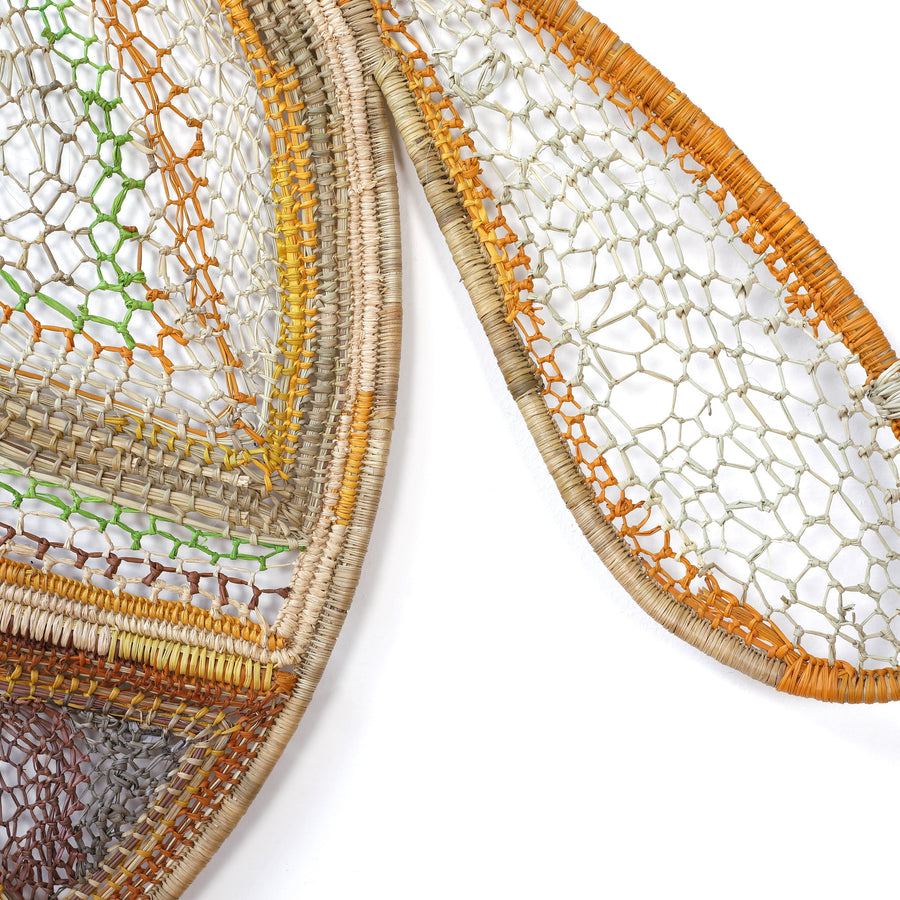 Aboriginal Artwork by Anna Ramatha Malibirr, Mukarr (Green turtle) Weaving, 134x122cm