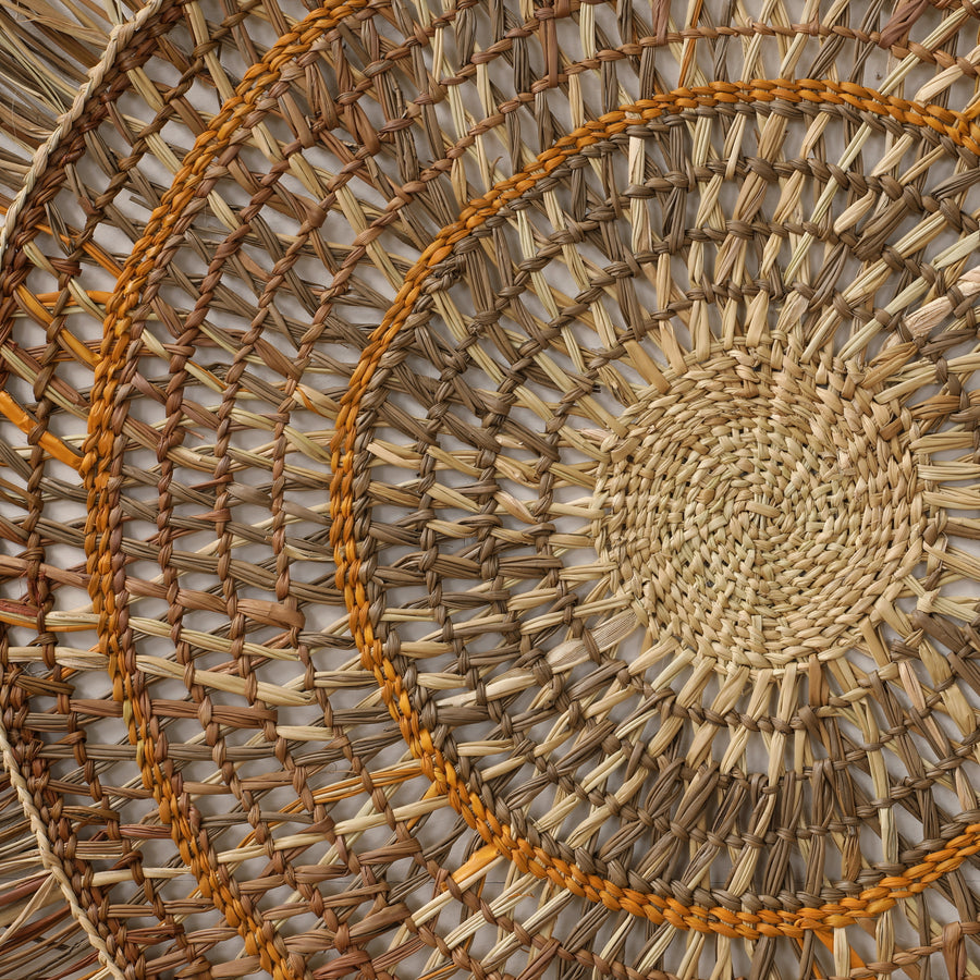 Aboriginal Artwork by Anna Ramatha Malibirr, Gapuwiyak - Woven Mat, 115cm