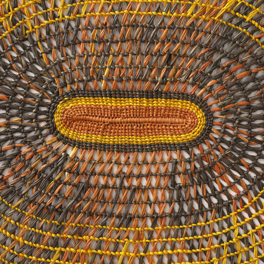 Aboriginal Artwork by Anna Ramatha Malibirr, Gapuwiyak - Woven Mat, 115x105cm