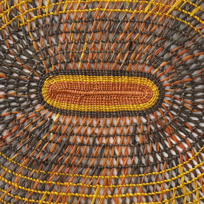 Aboriginal Artwork by Anna Ramatha Malibirr, Gapuwiyak - Woven Mat, 115x105cm