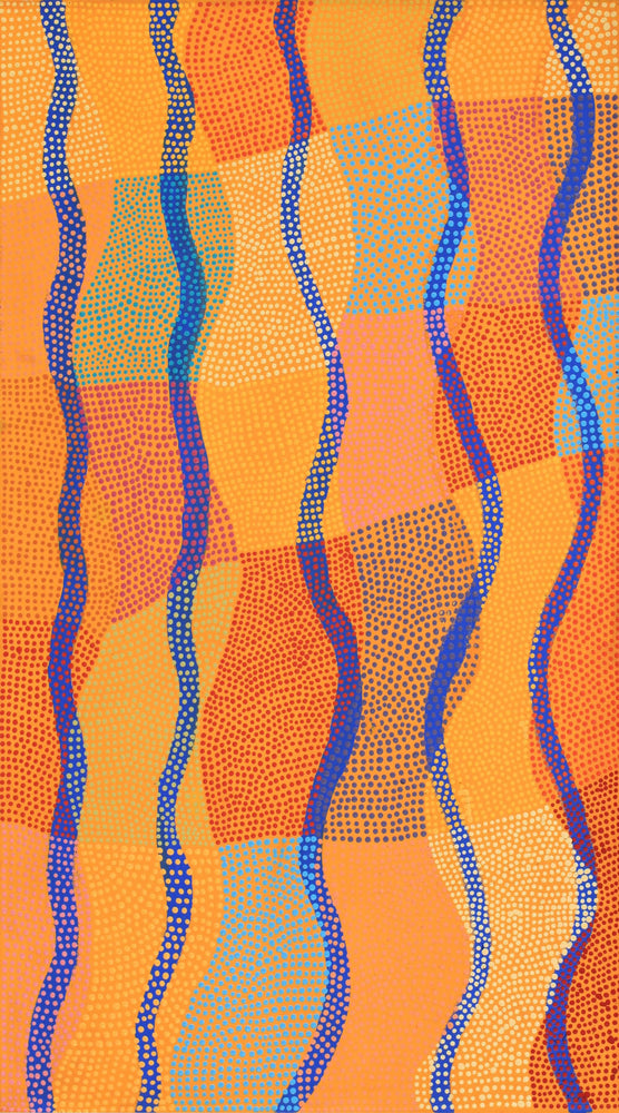 Aboriginal Artwork by Ann Lane Nee Dixon, Pirrnpirrnga - Desert Bore, 90x50cm