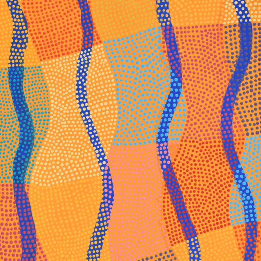 Aboriginal Artwork by Ann Lane Nee Dixon, Pirrnpirrnga - Desert Bore, 90x50cm