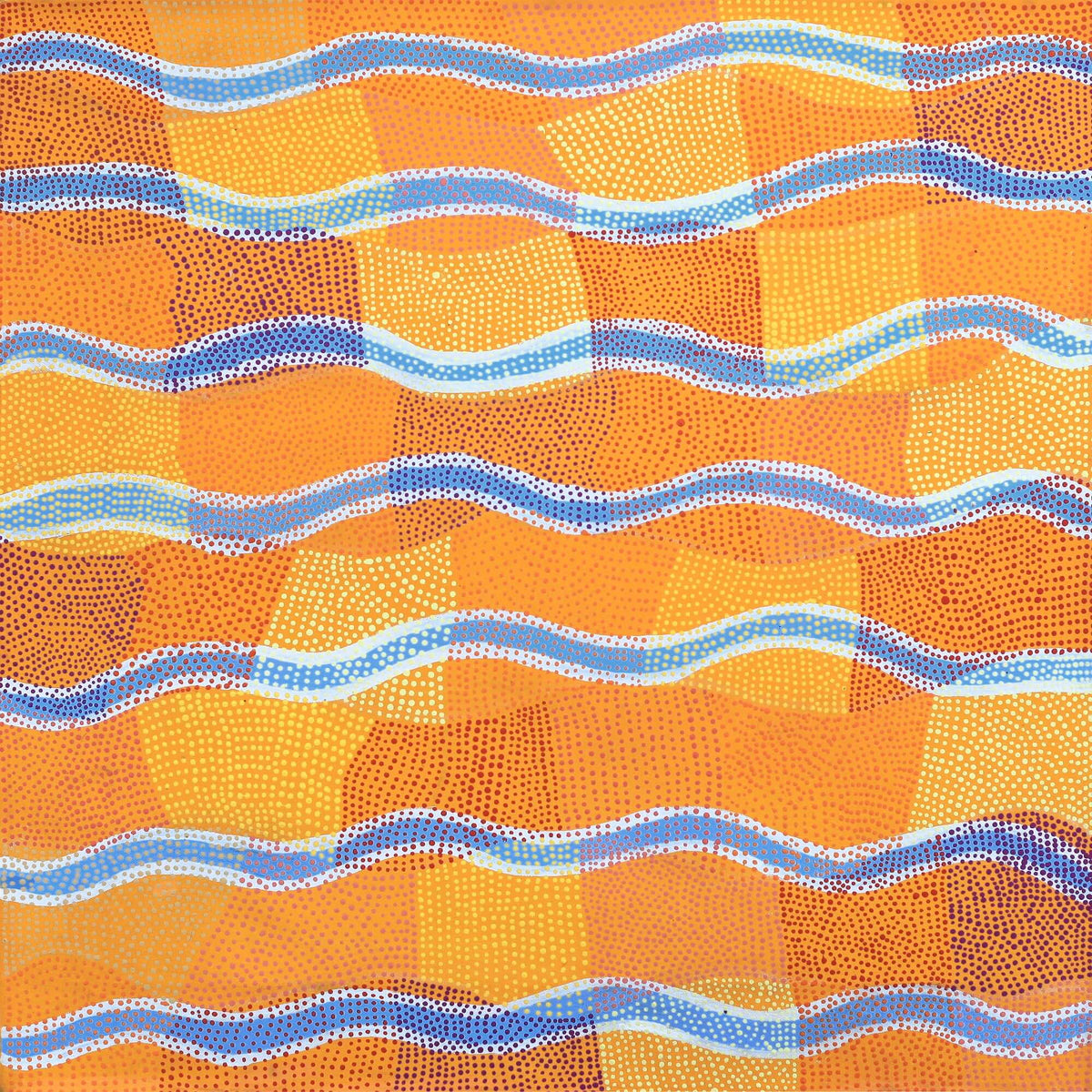 Aboriginal Art by Ann Lane Nee Dixon, Pirrnpirrnga - Desert Bore, 60x60cm - ART ARK®