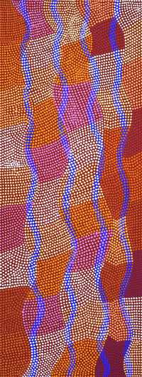 Aboriginal Artwork by Ann Lane Nee Dixon, Pirrnpirrnga - Desert Bore, 122x46cm