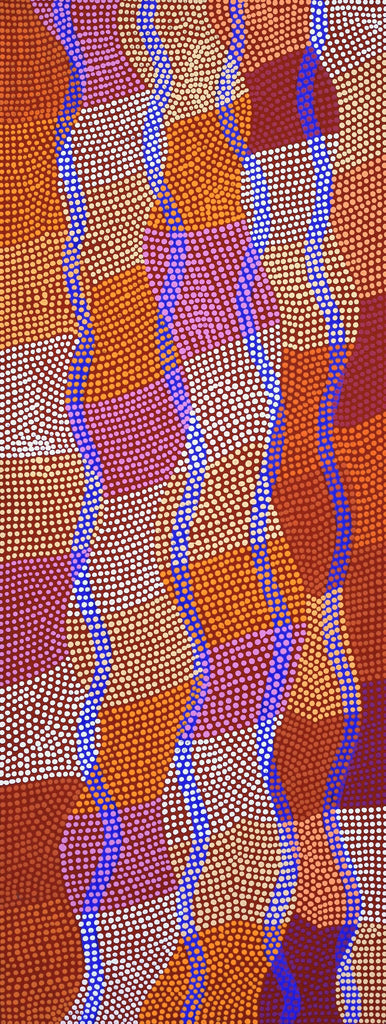 Aboriginal Artwork by Ann Lane Nee Dixon, Pirrnpirrnga - Desert Bore, 122x46cm - ART ARK®