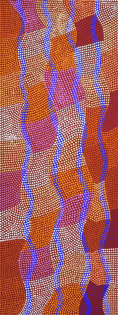 Aboriginal Artwork by Ann Lane Nee Dixon, Pirrnpirrnga - Desert Bore, 122x46cm
