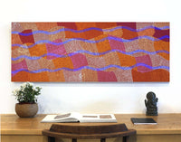 Aboriginal Artwork by Ann Lane Nee Dixon, Pirrnpirrnga - Desert Bore, 122x46cm