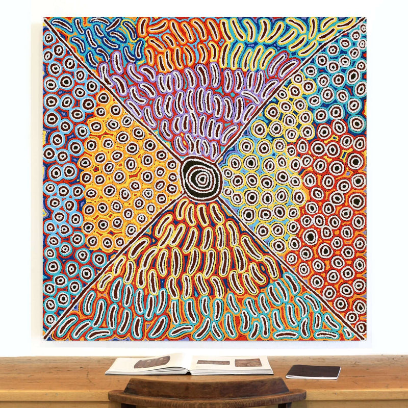 Aboriginal Artwork by Antonia Napangardi Michaels, Lappi Lappi Jukurrpa, 122x122cm