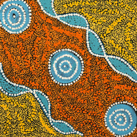 Aboriginal Artwork by Anthony Jangala Hargraves, Ngalyipi Jukurrpa (Snake Vine Dreaming) - Purturlu, 30x30cm
