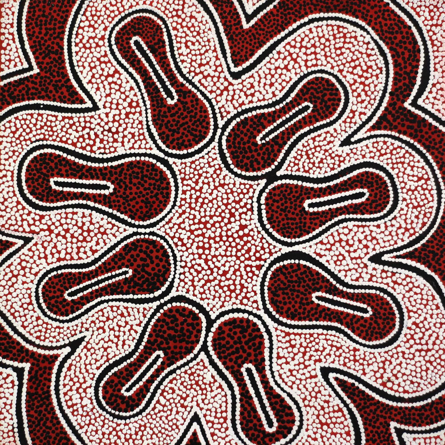 Aboriginal Artwork by Antoinette Napanangka Brown, Mina Mina Jukurrpa (Mina Mina Dreaming) - Ngalyipi, 30x30cm