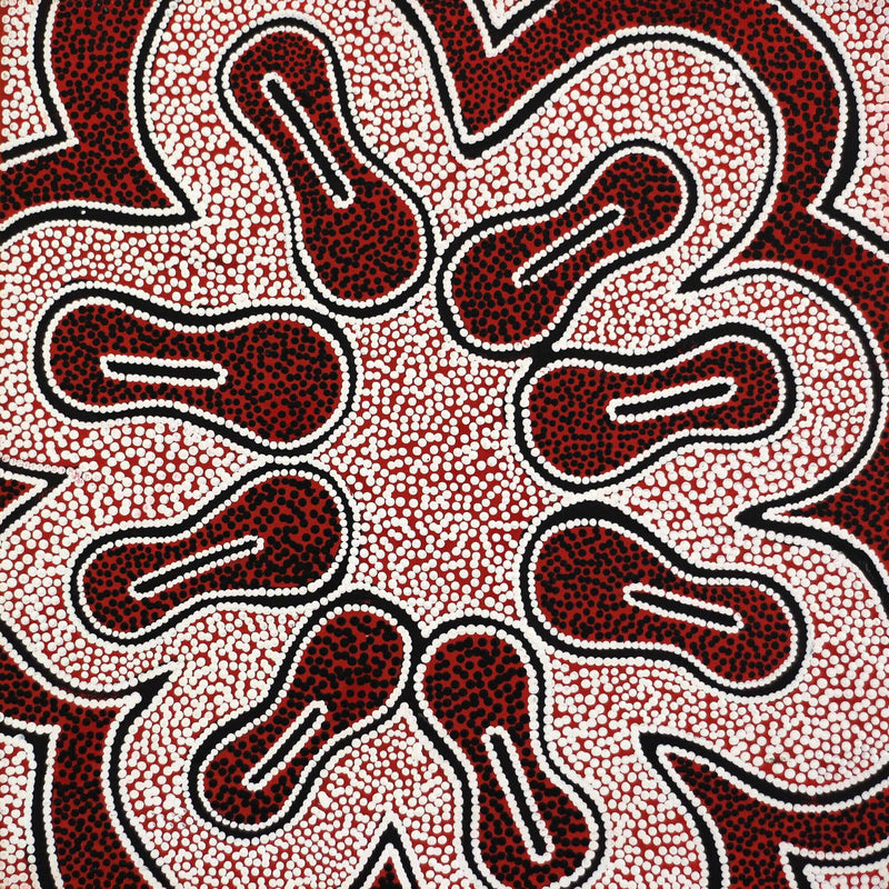 Aboriginal Artwork by Antoinette Napanangka Brown, Mina Mina Jukurrpa (Mina Mina Dreaming) - Ngalyipi, 30x30cm