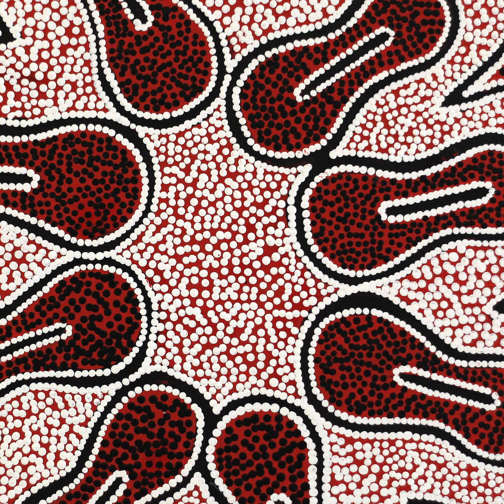 Aboriginal Artwork by Antoinette Napanangka Brown, Mina Mina Jukurrpa (Mina Mina Dreaming) - Ngalyipi, 30x30cm