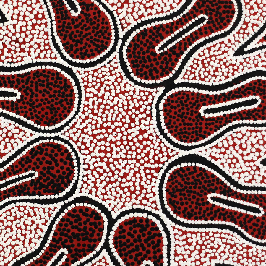 Aboriginal Artwork by Antoinette Napanangka Brown, Mina Mina Jukurrpa (Mina Mina Dreaming) - Ngalyipi, 30x30cm