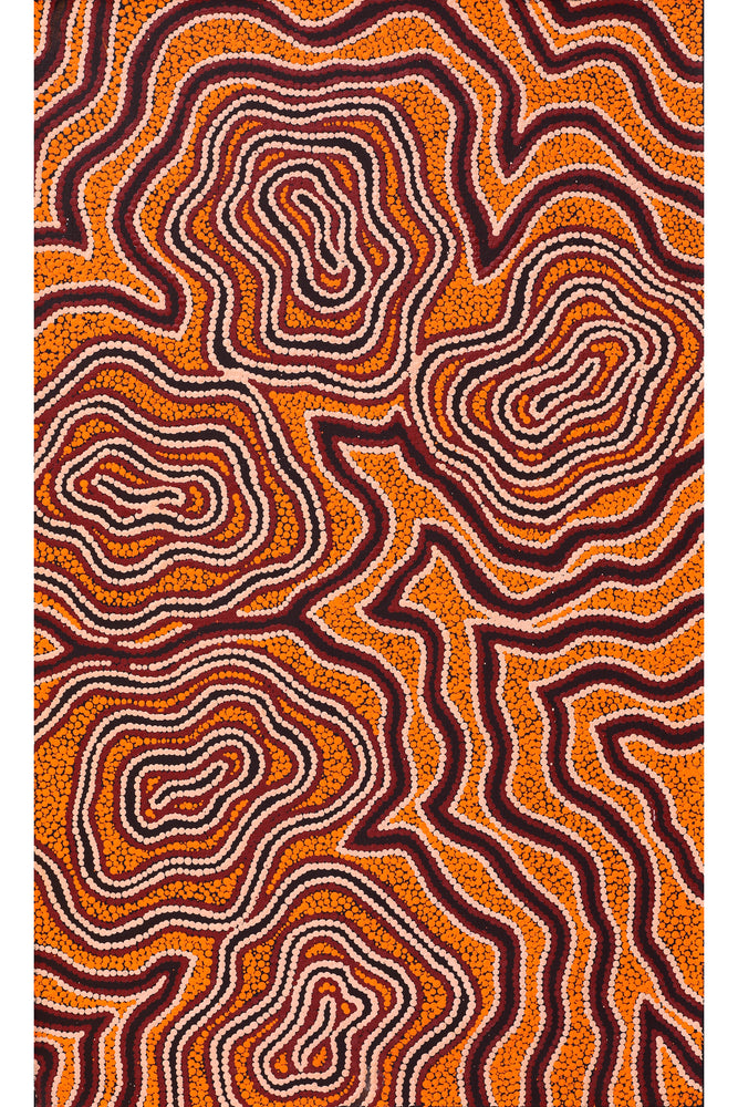 Aboriginal Artwork by Antoinette Napanangka Brown, Mina Mina Jukurrpa, 76x46cm