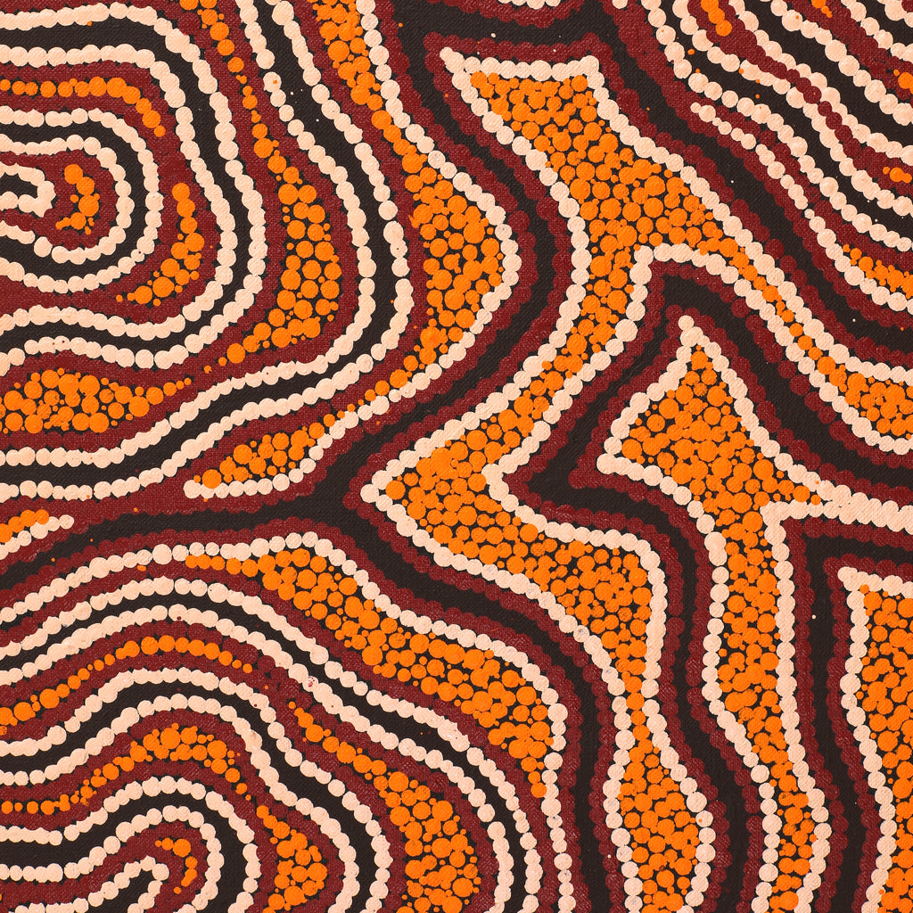 Aboriginal Artwork by Antoinette Napanangka Brown, Mina Mina Jukurrpa, 76x46cm