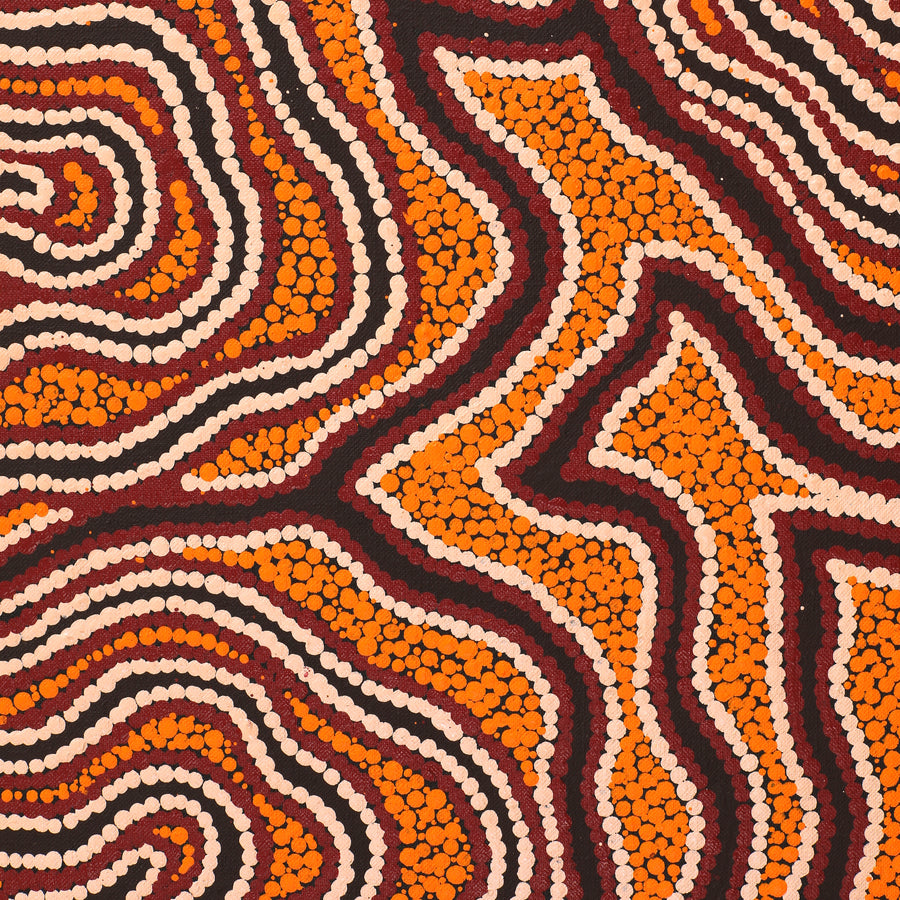 Aboriginal Artwork by Antoinette Napanangka Brown, Mina Mina Jukurrpa, 76x46cm