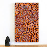 Aboriginal Artwork by Antoinette Napanangka Brown, Mina Mina Jukurrpa, 76x46cm