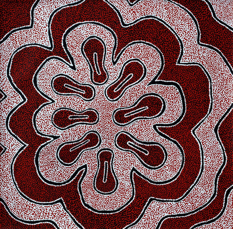 Aboriginal Artwork by Antoinette Napanangka Brown, Mina Mina Jukurrpa (Mina Mina Dreaming) - Ngalyipi, 46x46cm