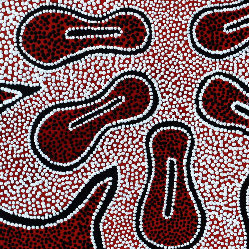 Aboriginal Artwork by Antoinette Napanangka Brown, Mina Mina Jukurrpa (Mina Mina Dreaming) - Ngalyipi, 46x46cm