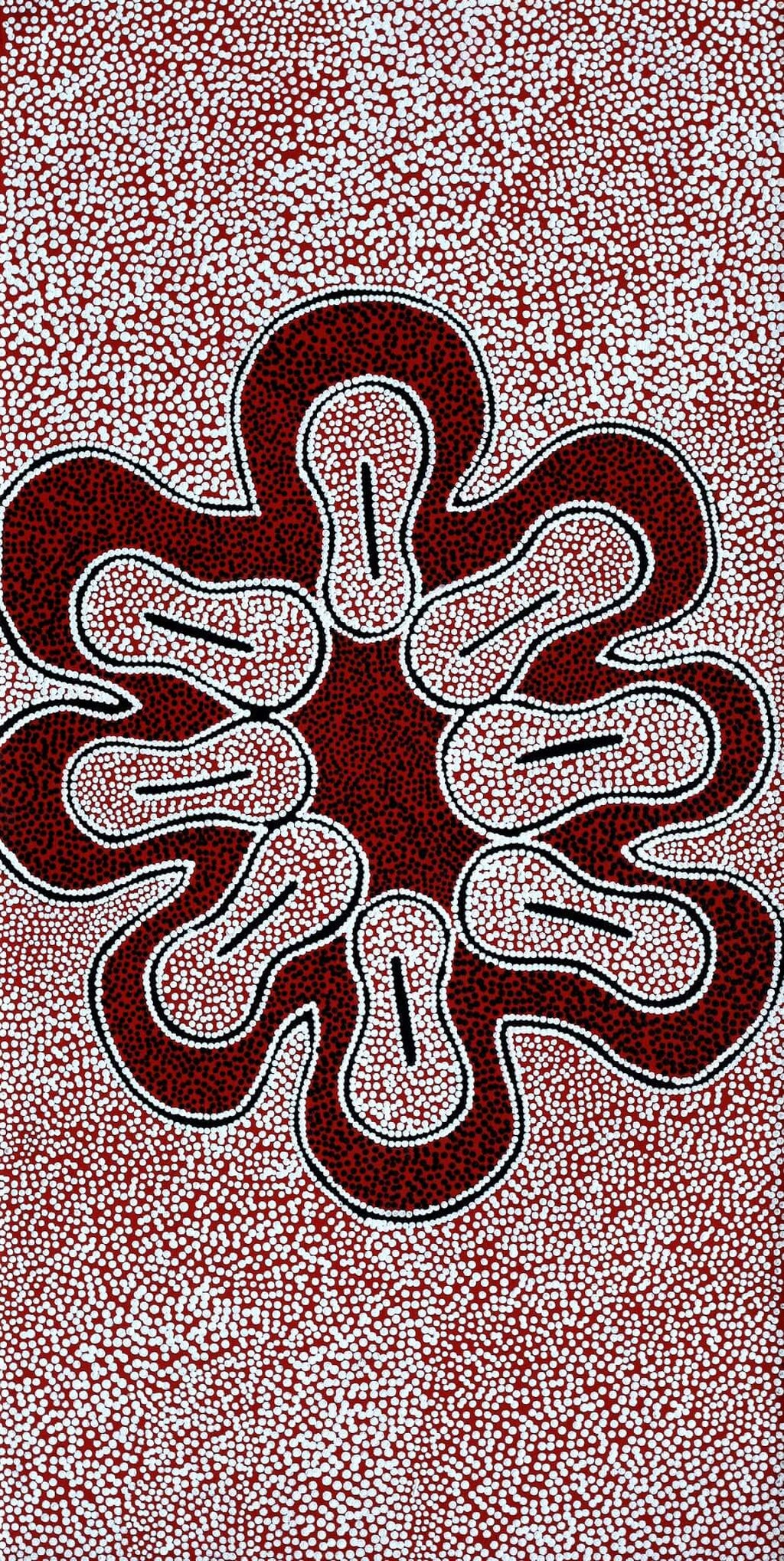 Aboriginal Artwork by Antoinette Napanangka Brown, Mina Mina Jukurrpa (Mina Mina Dreaming) - Ngalyipi, 61x30cm