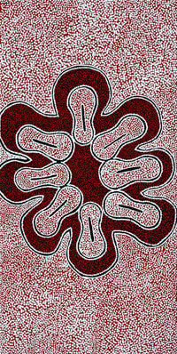 Aboriginal Artwork by Antoinette Napanangka Brown, Mina Mina Jukurrpa (Mina Mina Dreaming) - Ngalyipi, 61x30cm