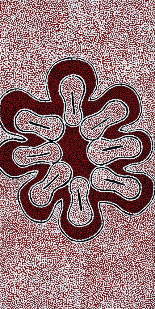 Aboriginal Artwork by Antoinette Napanangka Brown, Mina Mina Jukurrpa (Mina Mina Dreaming) - Ngalyipi, 61x30cm