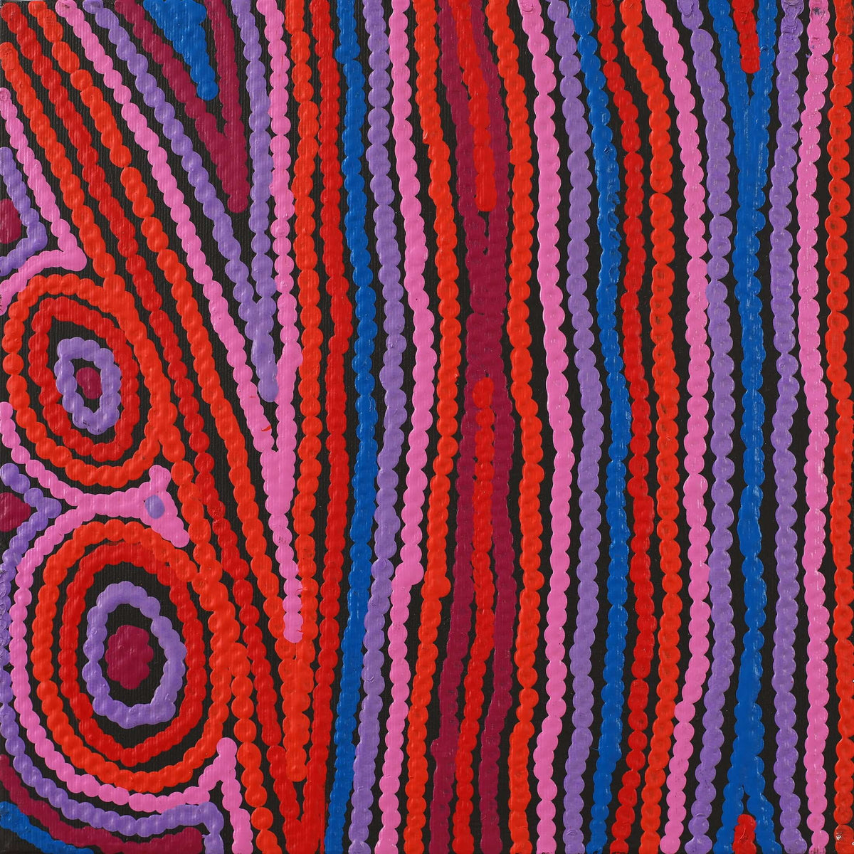 Aboriginal Art by Antonia Napangardi Michaels, Lappi Lappi Jukurrpa, 30x30cm - ART ARK®