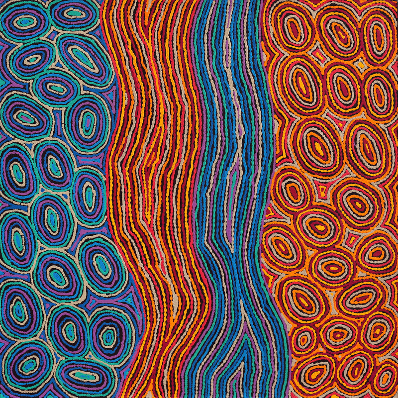 Aboriginal Artwork by Antonia Napangardi Michaels, Lappi Lappi Jukurrpa, 107x107cm