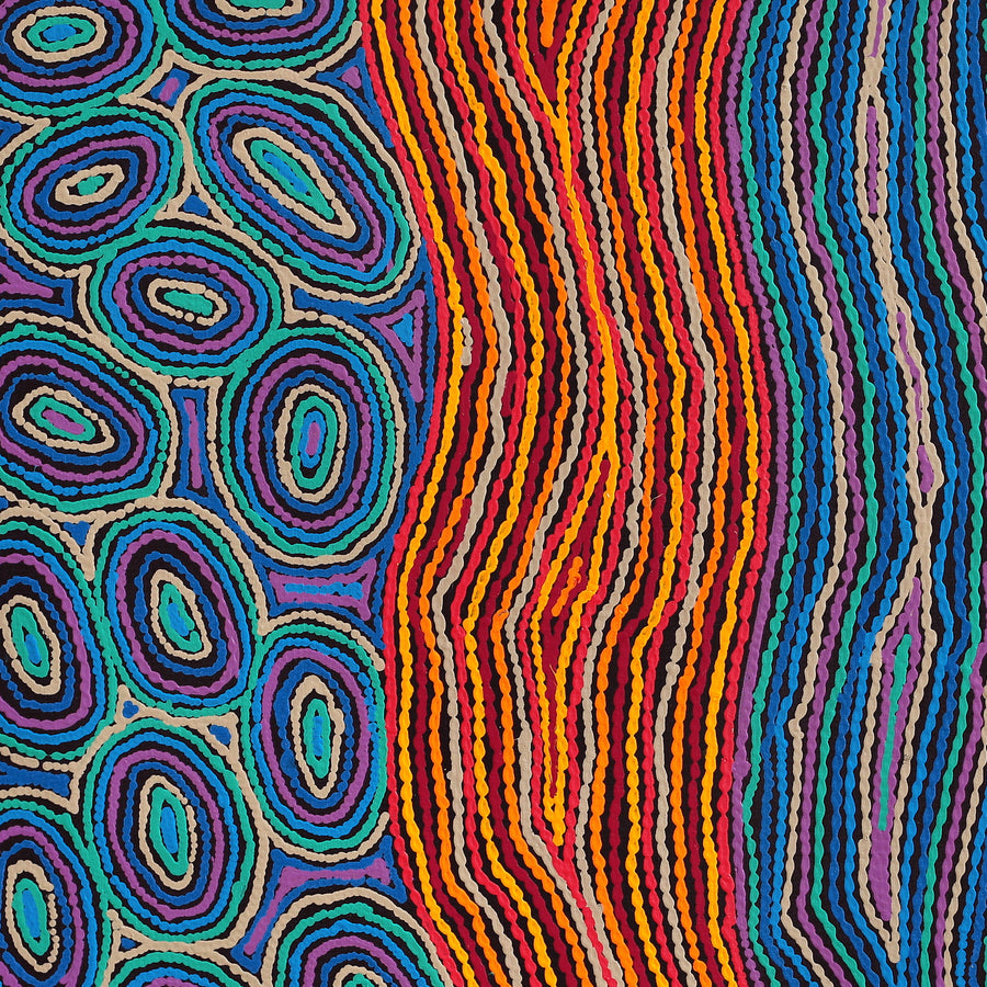 Aboriginal Artwork by Antonia Napangardi Michaels, Lappi Lappi Jukurrpa, 107x107cm
