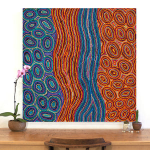 Aboriginal Artwork by Antonia Napangardi Michaels, Lappi Lappi Jukurrpa, 107x107cm - ART ARK®