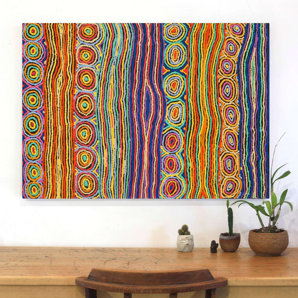 Aboriginal Artwork by Antonia Napangardi Michaels, Lappi Lappi Jukurrpa, 107x76cm
