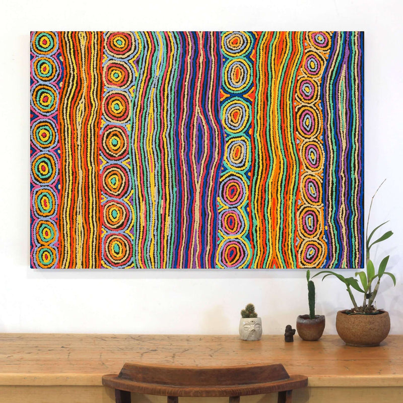 Aboriginal Artwork by Antonia Napangardi Michaels, Lappi Lappi Jukurrpa, 107x76cm