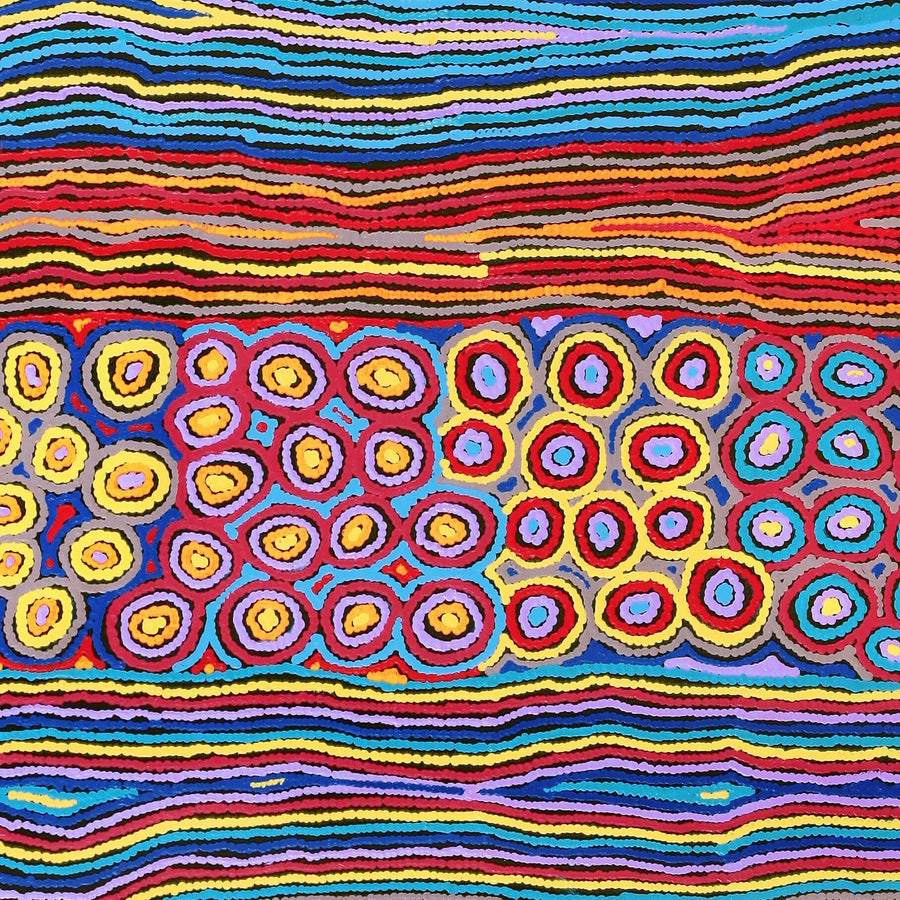 Aboriginal Artwork by Antonia Napangardi Michaels, Lappi Lappi Jukurrpa, 152x91cm