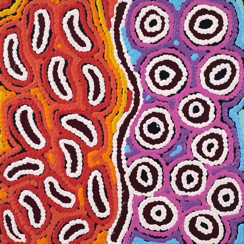 Aboriginal Artwork by Antonia Napangardi Michaels, Lappi Lappi Jukurrpa, 30x30cm