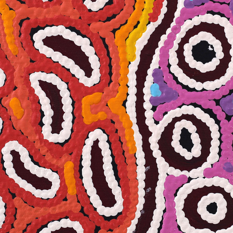 Aboriginal Artwork by Antonia Napangardi Michaels, Lappi Lappi Jukurrpa, 30x30cm