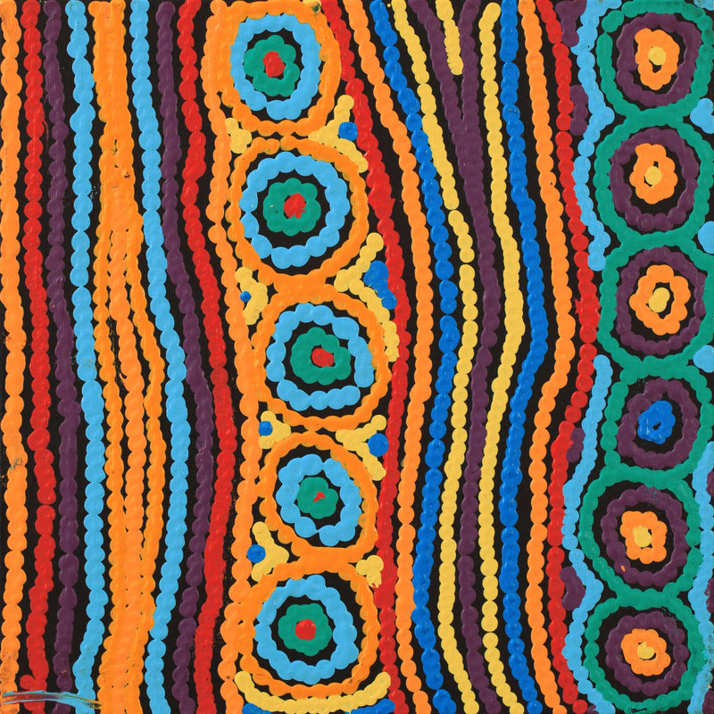 Aboriginal Artwork by Antonia Napangardi Michaels, Lappi Lappi Jukurrpa, 30x30cm