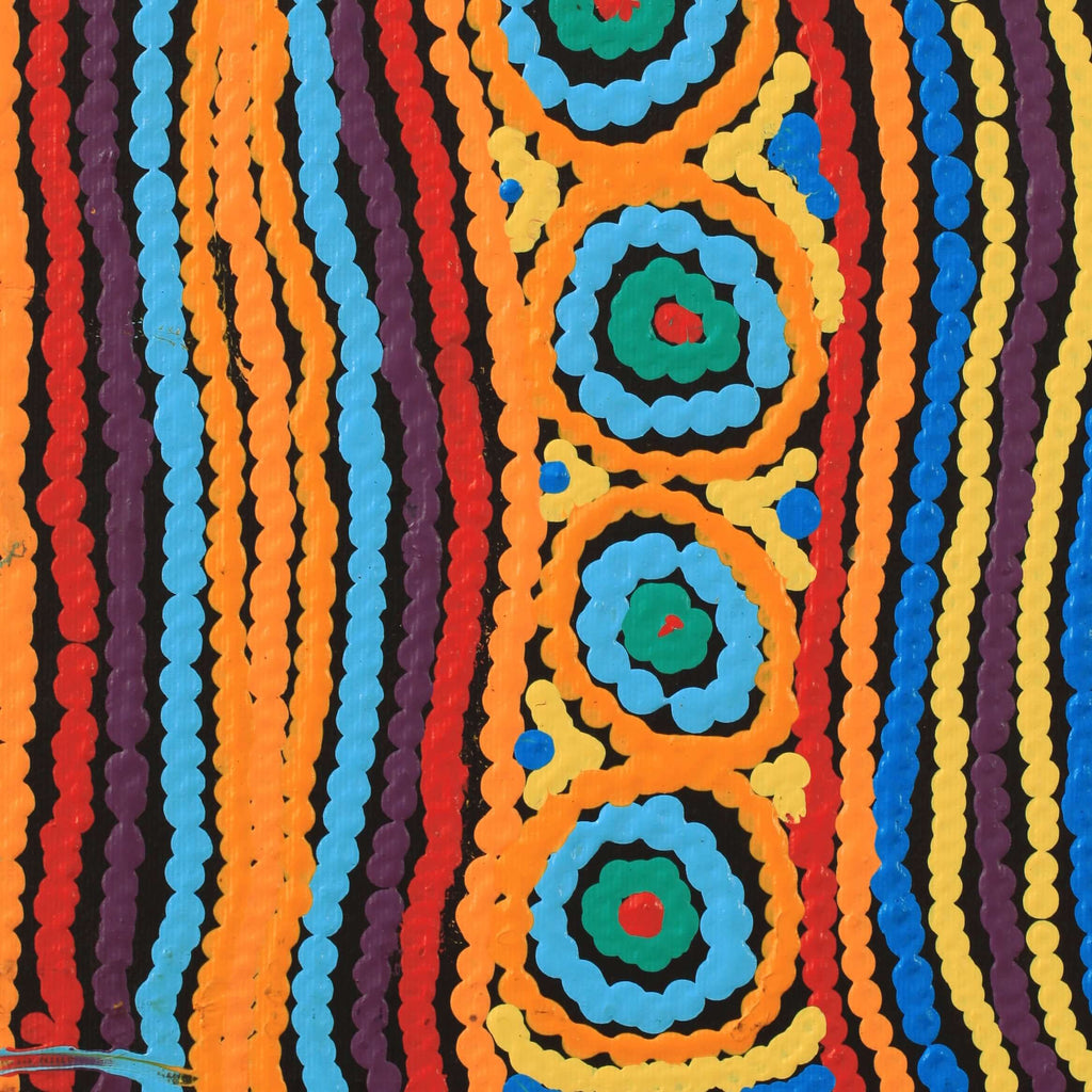 Aboriginal Artwork by Antonia Napangardi Michaels, Lappi Lappi Jukurrpa, 30x30cm
