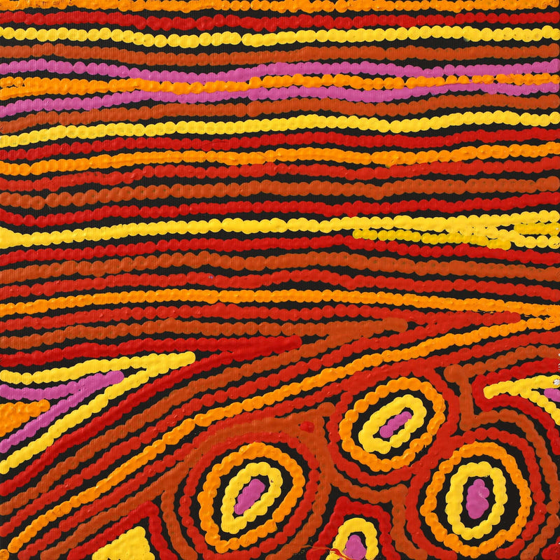 Aboriginal Artwork by Antonia Napangardi Michaels, Lappi Lappi Jukurrpa, 30x30cm
