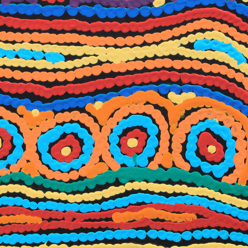 Aboriginal Artwork by Antonia Napangardi Michaels, Lappi Lappi Jukurrpa, 30x30cm