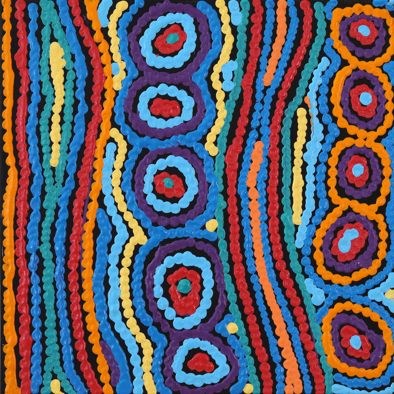 Aboriginal Artwork by Antonia Napangardi Michaels, Lappi Lappi Jukurrpa, 30x30cm