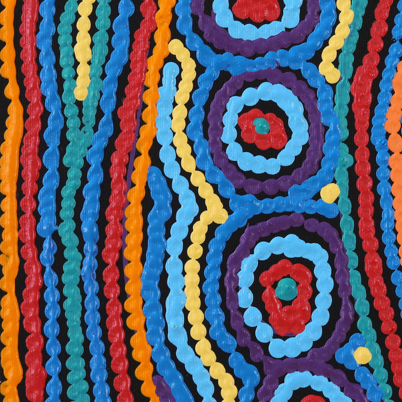 Aboriginal Artwork by Antonia Napangardi Michaels, Lappi Lappi Jukurrpa, 30x30cm