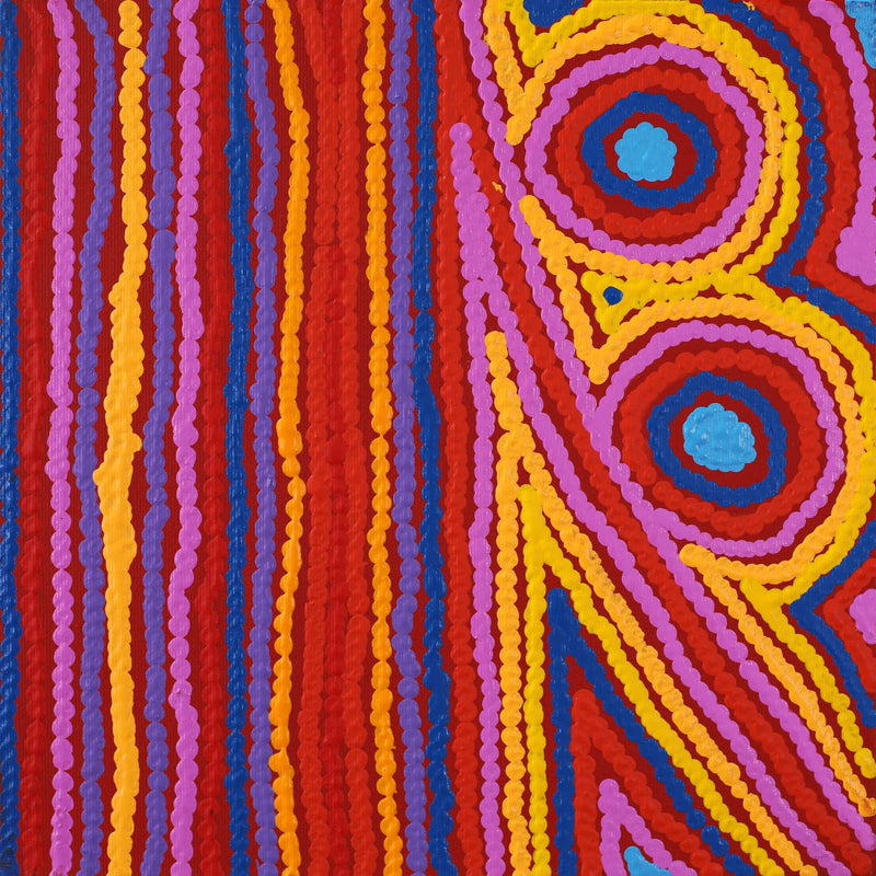 Aboriginal Artwork by Antonia Napangardi Michaels, Lappi Lappi Jukurrpa, 30x30cm