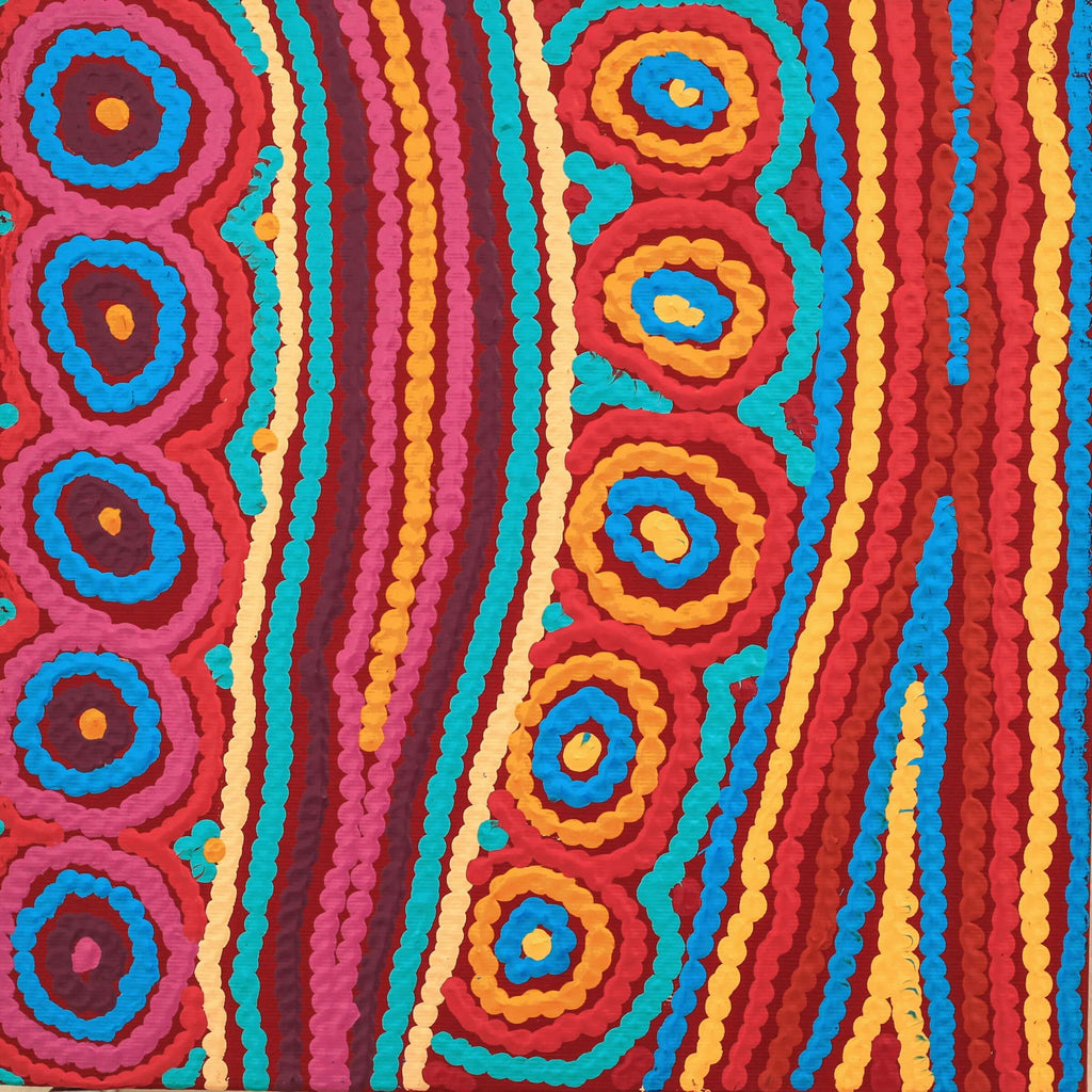 Aboriginal Art by Antonia Napangardi Michaels, Lappi Lappi Jukurrpa, 30x30cm - ART ARK®