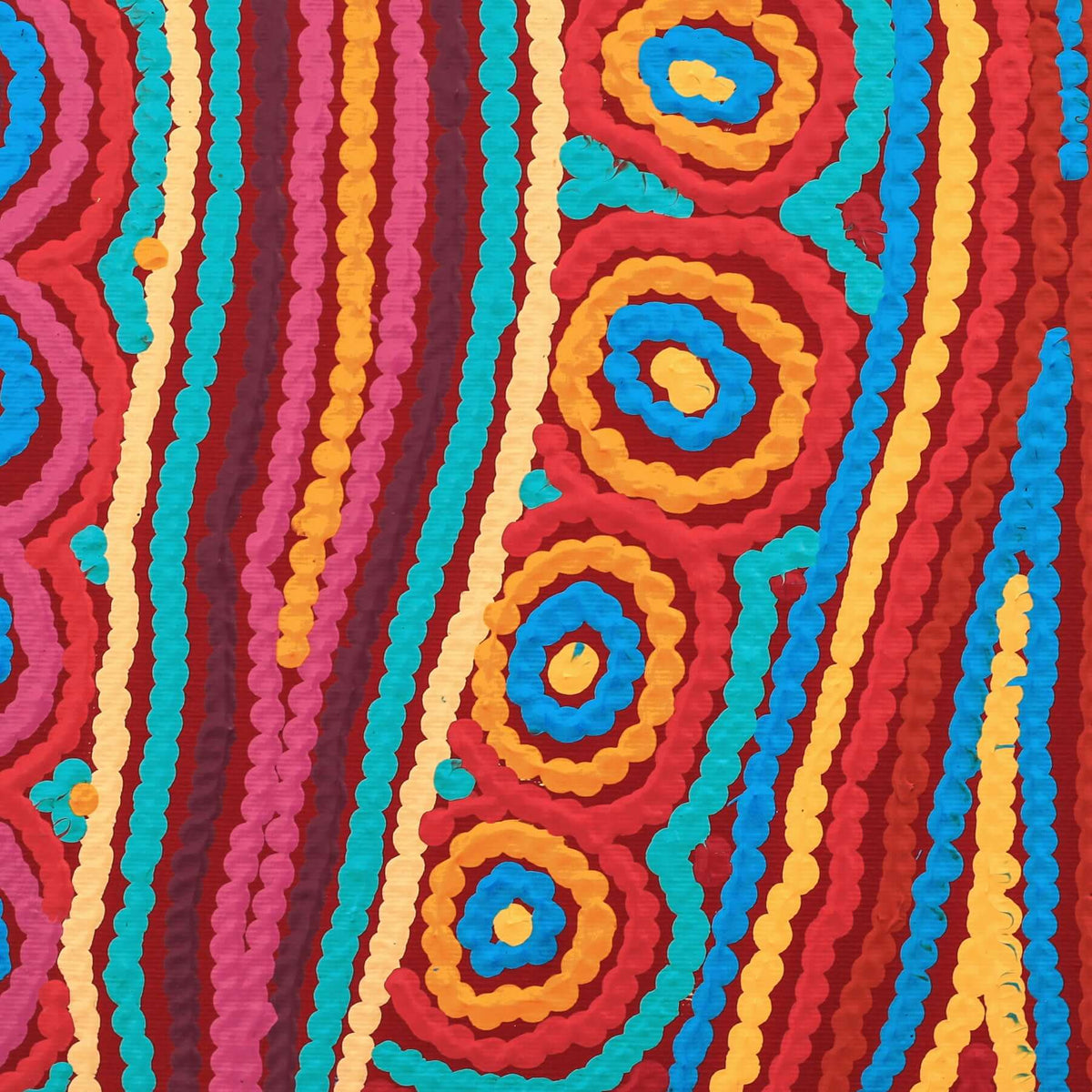 Aboriginal Art by Antonia Napangardi Michaels, Lappi Lappi Jukurrpa, 30x30cm - ART ARK®