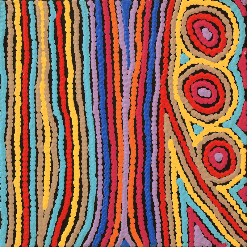 Aboriginal Artwork by Antonia Napangardi Michaels, Lappi Lappi Jukurrpa, 30x30cm