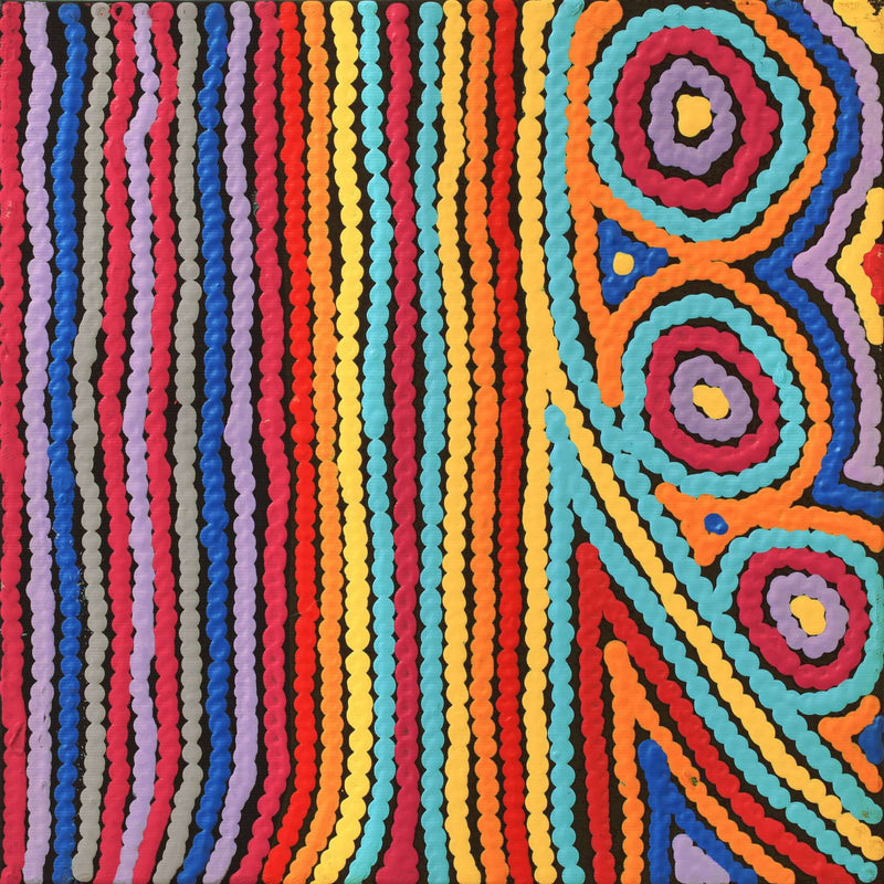 Aboriginal Artwork by Antonia Napangardi Michaels, Lappi Lappi Jukurrpa, 30x30cm