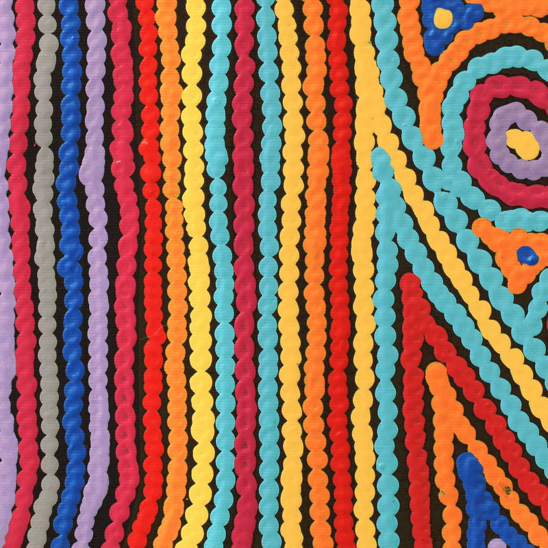 Aboriginal Artwork by Antonia Napangardi Michaels, Lappi Lappi Jukurrpa, 30x30cm